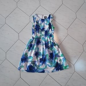 Vince Camuto Blue Floral Dress Size 2